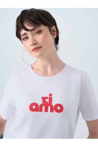 Kadın T-shirt Lf2039133 Whıte Beyaz
