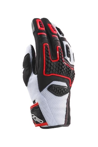 Clover Gts-3 Korumalı Yazlık Motosiklet Eldiveni Beyaz Kırmızı