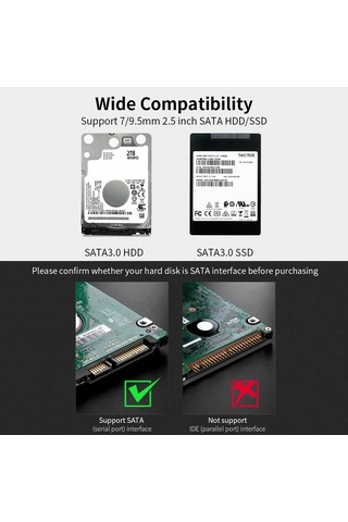 Maiyame Cool-fish K801 2.5 İnç Sata Dış Hdd Kutusu, Type-c 3.1, 10gbps Hızlı Transfer, Araç Gerektirmeden Kurulum, Notebook Uyumlu