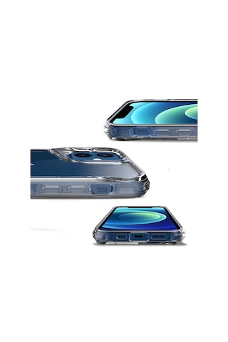 Apple Uyumlu iPhone 12 Kılıf Case, Transparent Smooth Hard Protective Cover