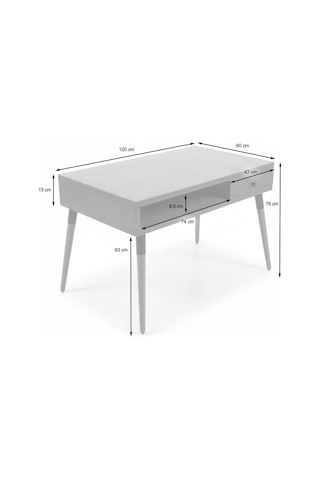 Mobenta Neo Desk: Masif Çalışma Masası 1 Çekmece Ve 1 Laptop Bölmesi - 120 Cm Ig Mavi