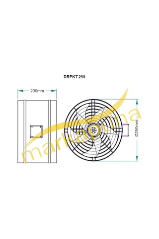 Fanex DRPKT 250 Aksiyel 1800 m³/h 25 CM Kanal Tipi Fan