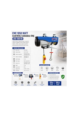 Cmc 1050 Watt Elektrikli Caraskal Vinç 250-500 Kg