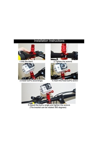 Createtech Puluz 360 Alüminyum Gidon Adaptörü, Gopro 5 Montaj İçin