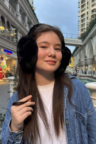 Mollycrush Genç Siyah Peluş Kulaklık Uniseks Kışlık Yumuşak Kulak Koruyucu Siyah