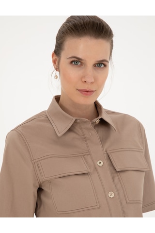 Pierre Cardin Kadın Bej Gömlek Desenli 50284674-vr011 Bej