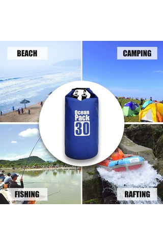 Mufunye Sıcak Satış 15l Siyah Pvc Su Geçirmez Çanta - Kayak, Rafting, Plaj İçin Kuru Taşıma Torbası Tek Omuzlu