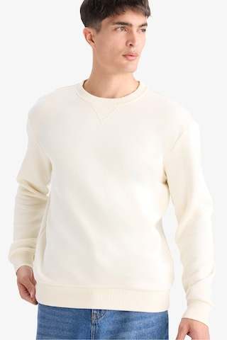 Defacto Regular Fit Bisiklet Yaka Basic Düz Kalın Sweatshirt T3777az25auer140 Ekru