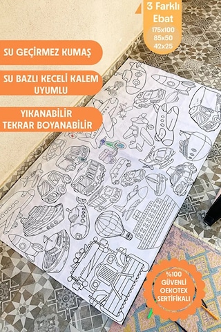 Araclar Yıkanabilir Boyama Örtüsü 30 40