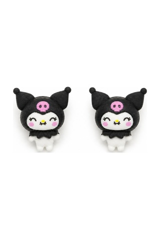 Kuromi Figürlü Çocuk Küpe Siyah Pembe Sevimli Hediye Küpesi Renkli