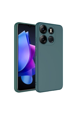 Tecno Spark Go 2023 Kılıf Tchs Mara Lansman Kapak - Koyu Yeşil Koyu Yeşil