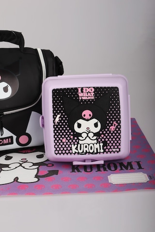 X Dekomus Lisanslı Kuromi Dark Delight Collection Beslenme Çantası,beslenme Kabı,matara Ve Beslenme Örtüsü Seti Altın