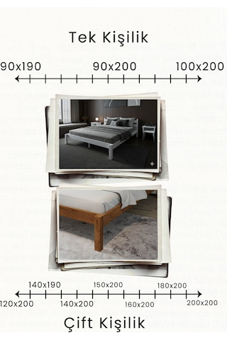 Renazzo Letto Masif Ahşap Karyola Natürel 140x190 Natürel - 140 X 190