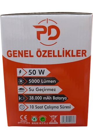 Powerdex Pd-3072 50w 5000 Lümen 38000mah Powerbenk Kafa Feneri & Işıldak Yeni Ürün Diğer