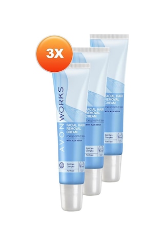 Avon Works Yüz için Tüy Dökücü Krem 15 ML x 3