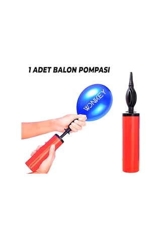 Wonkey Toys - 1 Adet Hızlı Balon Şişirme Pompası, Manuel 1.kalite Büyük Boy Balloon Pump Diğer