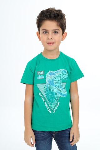 Toontoy Kids Toontoy Erkek Çocuk Baskılı Tişört Koyu Yeşil