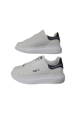 Wickers Unısex Beyaz-siyah Ortopedik Düz Taban Sneaker Spor Ayakkabı Beyaz