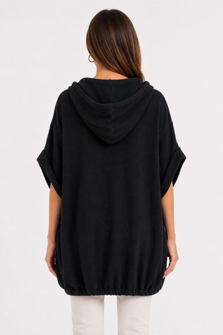 Neden Tekstil Kadın Kapüşonlu Oversize Siyah Sweatshirt
