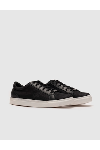 Cabani Siyah Hakiki Deri File Detaylı Erkek Sneaker