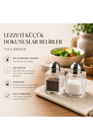 Mini Cam Tuzluk Biberlik Seti Kare Baharatlık Paslanmaz Çelik Kapaklı Şeffaf Cam Sofra Tuzluk Baharat Kabı Modern Dekoratif Tuzluk Biberlik Takımı 4 Çok Renkli