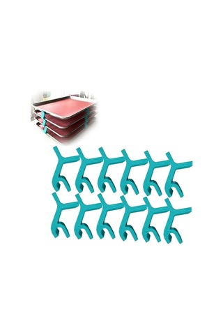 Ulzyvf Yerden Tepsi Mavi İstifleyici Fırın Tasarruf Sağlayan 12 Adet Mavi