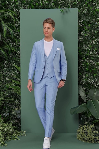 Efor Tk 872 Slim Fit Mavi Klasik Takım Elbise Mavi