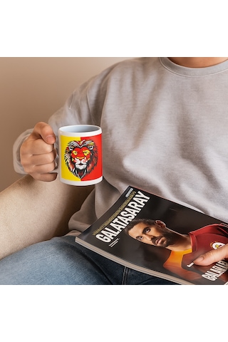 Girist Galatasaray Taraftar Seramik Kupa Bardak Altın - Kırmızı