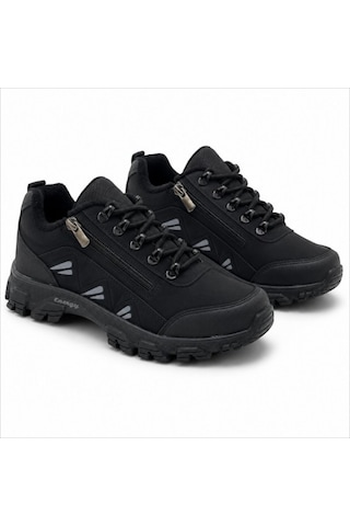 Wanderfull Trekking Siyah Erkek Outdoor Fermuarlı Battal Boy Ayakkabı 45-47