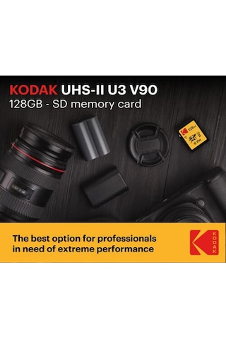 Kodak 128gb Uhs-ıı U3 V90 Sd Hafıza Kartı 280mb/s - 240mb/s