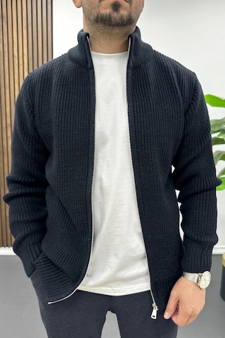 Edwox Erkek Slim Fit Fermuarlı Hırka Lacivert Edw434 Lacivert