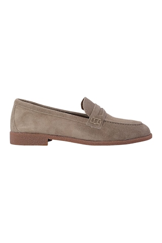 Hobby Süet Hakiki Deri Penny Loafer Kadın Babet Mb262150s Vizon