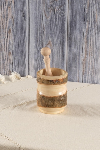 Ahşap Havan Sarımsak Baharat Döveceği Seti