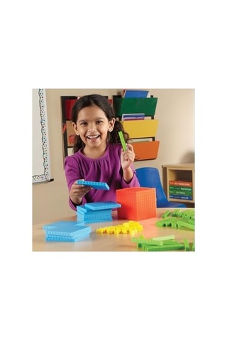 Onluk Taban Blokları, Renkli Bloklar Matematik Materyali, Birlik, Onluk, Yüzlük Açık Gri