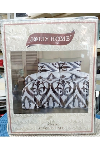 Jolly Home 4 Mevsim Çift Kişilik Kapitoneli Nevresim Takımı-arya Kahverengi