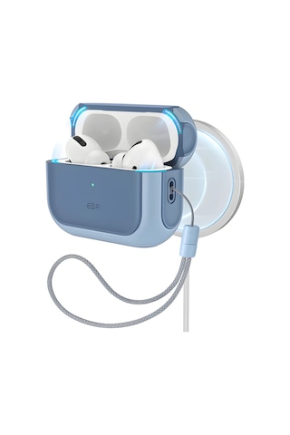 Apple AirPods Uyumlu Pro Halolock Magsafe Orbit Hybrid Case Kulaklık Kılıf Mavi