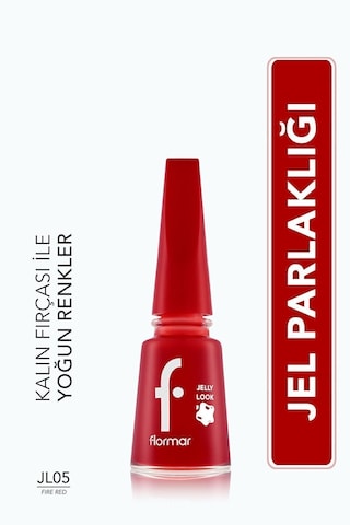 Flormar Jelly Look Jel Tırnak Efektli Parlak Oje JL05 Fire Red