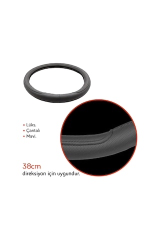 Carub Geçmeli Direksiyon Kılıfı Lüx Çantalı 38 Cm Siyah Br1831005 Siyah