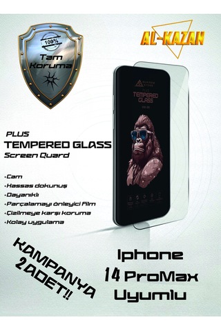 İphone 14 Promax Şeffaf Kırılmaz Ekran Koruyucu 2'li Paket Ultra İnce, Anti Çizik&darbeye Dayanıklı