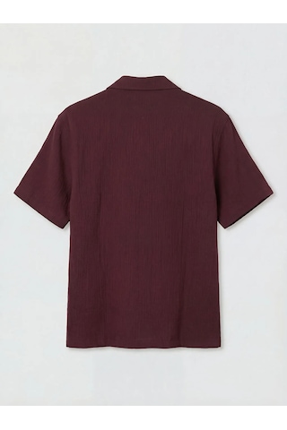 Lc Waikiki Bordo Regular Fit Resort Yaka Müslin Erkek Gömlek