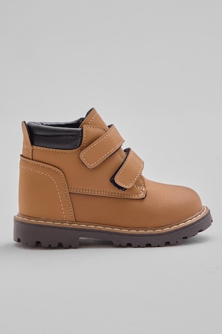 Tonny Black Kalın Termo Taban Sıcak Astarlı Çift Cırtlı Çocuk Unisex Camel Bot Tbrzn010 Camel