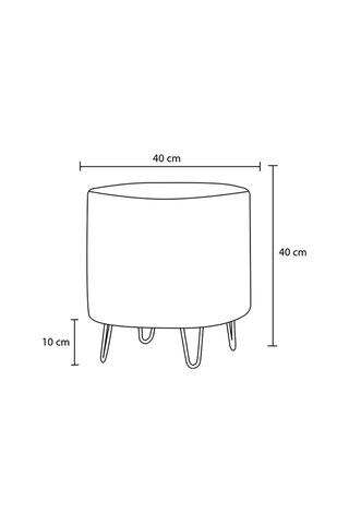 Favora Asmara Metal Ayaklı Puf - Antrasit Bakır Antrasit - Bakır