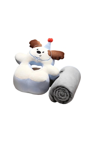 Homyl Ofis Masası Yastık Seyahat Yatak Odası Kanepe Için Çok Kahverengi Kulaklı Battaniye