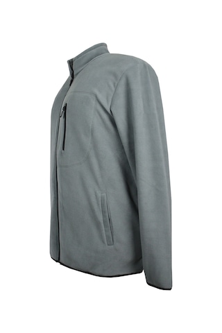 Erkek Büyük Beden Dik Yakalı Fermuarlı 122 Kg-172 Kg Arası İçin Uygun Bedenli Polar Sweat Mont Gri