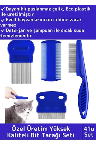 Özel Üretim Yüksek Kaliteli Hassas Koruma Petshop Kedi Köpek Evcil Hayvan 4'lü Bit Tarağı Seti