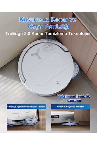 Ecovacs Deebot T50S Omni Robot Süpürge 25000 Pa Emiş Gücü Beyaz