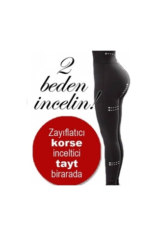 Form Angel Kadın Siyah Lazer Kesim Yüksek Bel Korseli Tayt 1026 SiYAH
