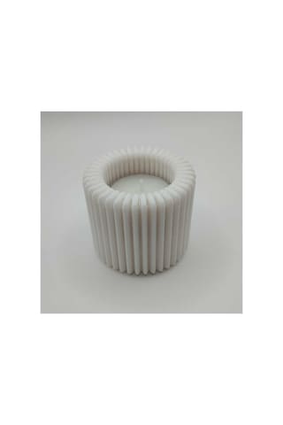 Dekoratif Modern Tasarım Mumluk & Tealight Tutucu - 2 Adet Mum Hediyeli - Özel Renk Seçenekli Beyaz