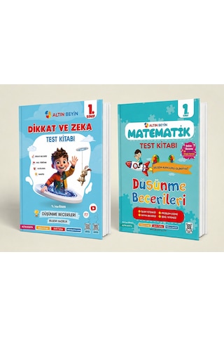 Altın Nokta Yayınları 1. Sınıf Altın Beyin Dikkat Ve Zeka Kitabı İle Matematik Test Kitabı Seti 2 Kitap