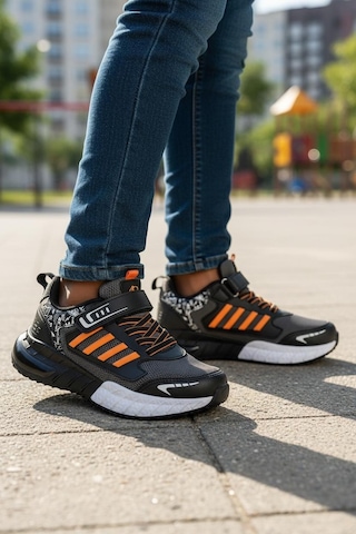 Tuğba Ortopedi 748 Çocuk Rahat Sneaker Siyah/oranj